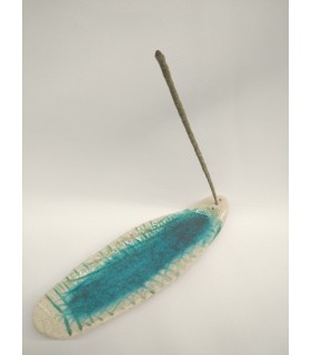 Quemador de  incienso y conos color turquesa