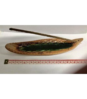Porta incienso de cerámica /verde 22cm