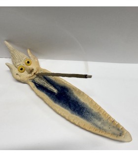 Porta incienso cerámica duende/ azul colbato 24cm